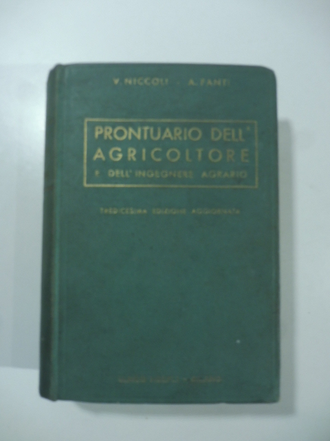 Prontuario dell'agricoltore e dell'ingegnere agrario